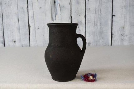 Click for more info about Vintag clay jug / Rustic milk jug / Traditional ceramic pitcher / Antique ceramic vessel for milk...