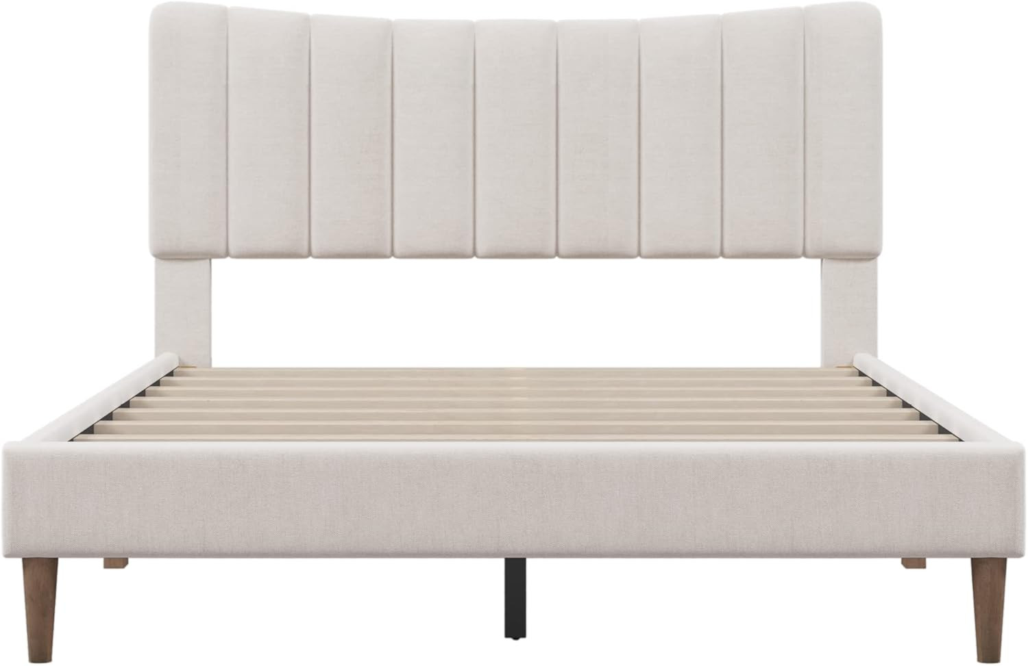 Harper & Bright Designs Queen Size Bed Frame, Modern Upholstered Platform Bed with Vertical Chann... | Amazon (US)