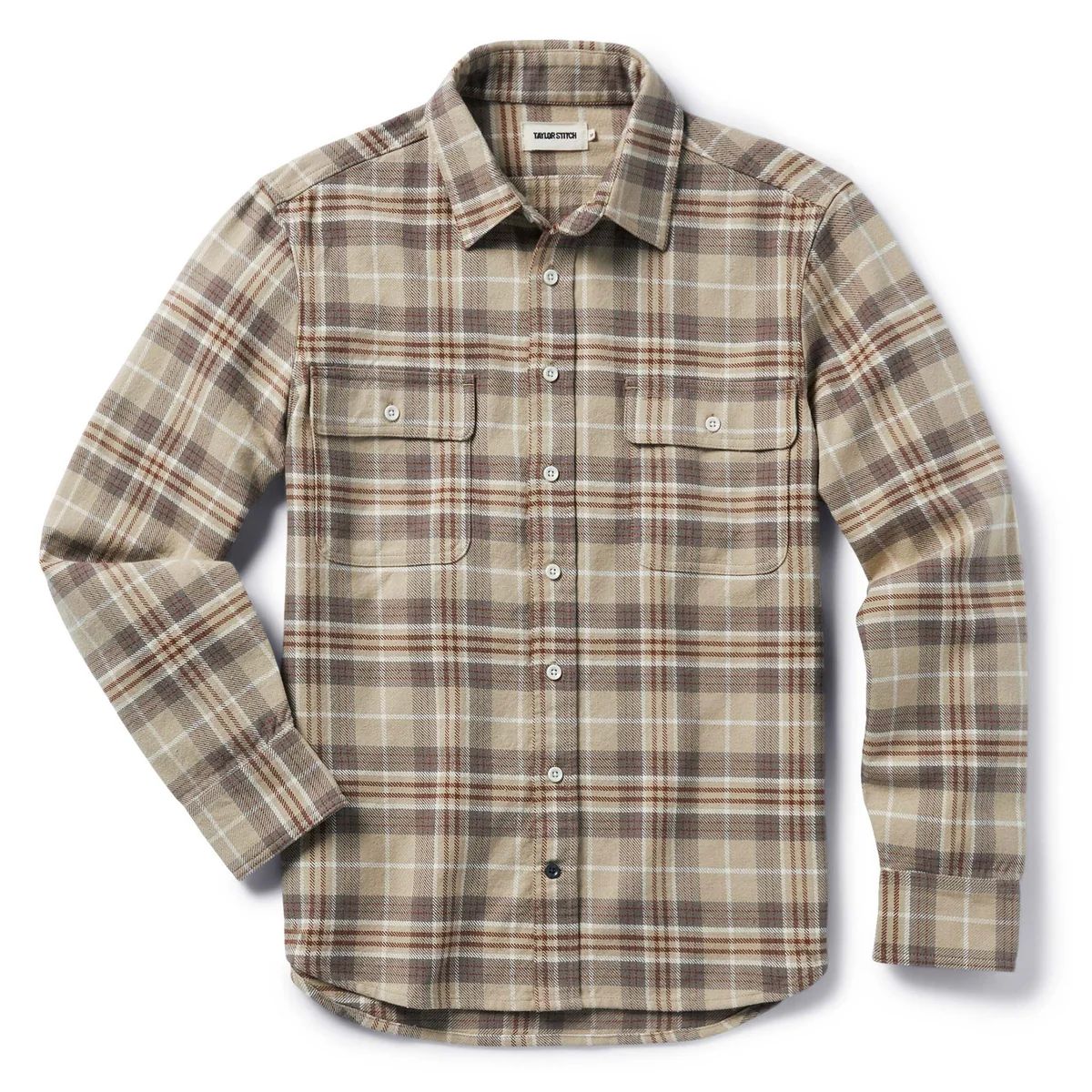The Ledge Shirt in Fossil Plaid | Taylor Stitch