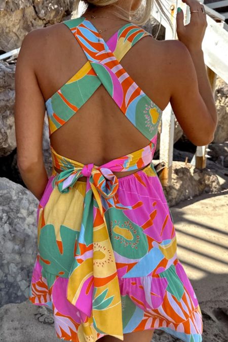Tropical mini dress #Summer #Vacation #ShowMeYourMumu

#LTKSeasonal #LTKstyletip