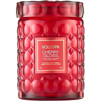 Voluspa Cherry Gloss Large Jar Candle, 18 oz, Coconut Wax Blend, Scented Candles for Home, 100 Ho... | Amazon (US)