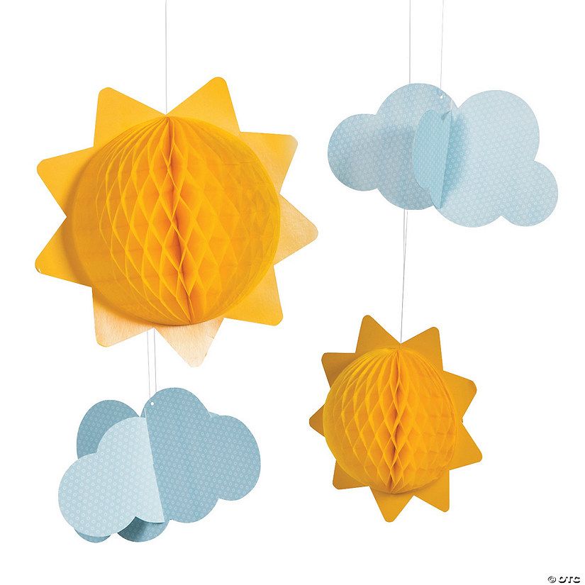 10" - 13" You Are My Sunshine Tissue Balls and Clouds - 6 Pc. | Oriental Trading Company