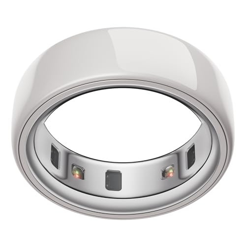 Oura Ring 4 - Ceramic Cloud - Size 4 - Smart Ring, Sleep, Activity, Women’s Health, AI Advisor, Up to 8 Days of Battery Life, Size Before You Buy, Android & iOS Compatible | Amazon (US)