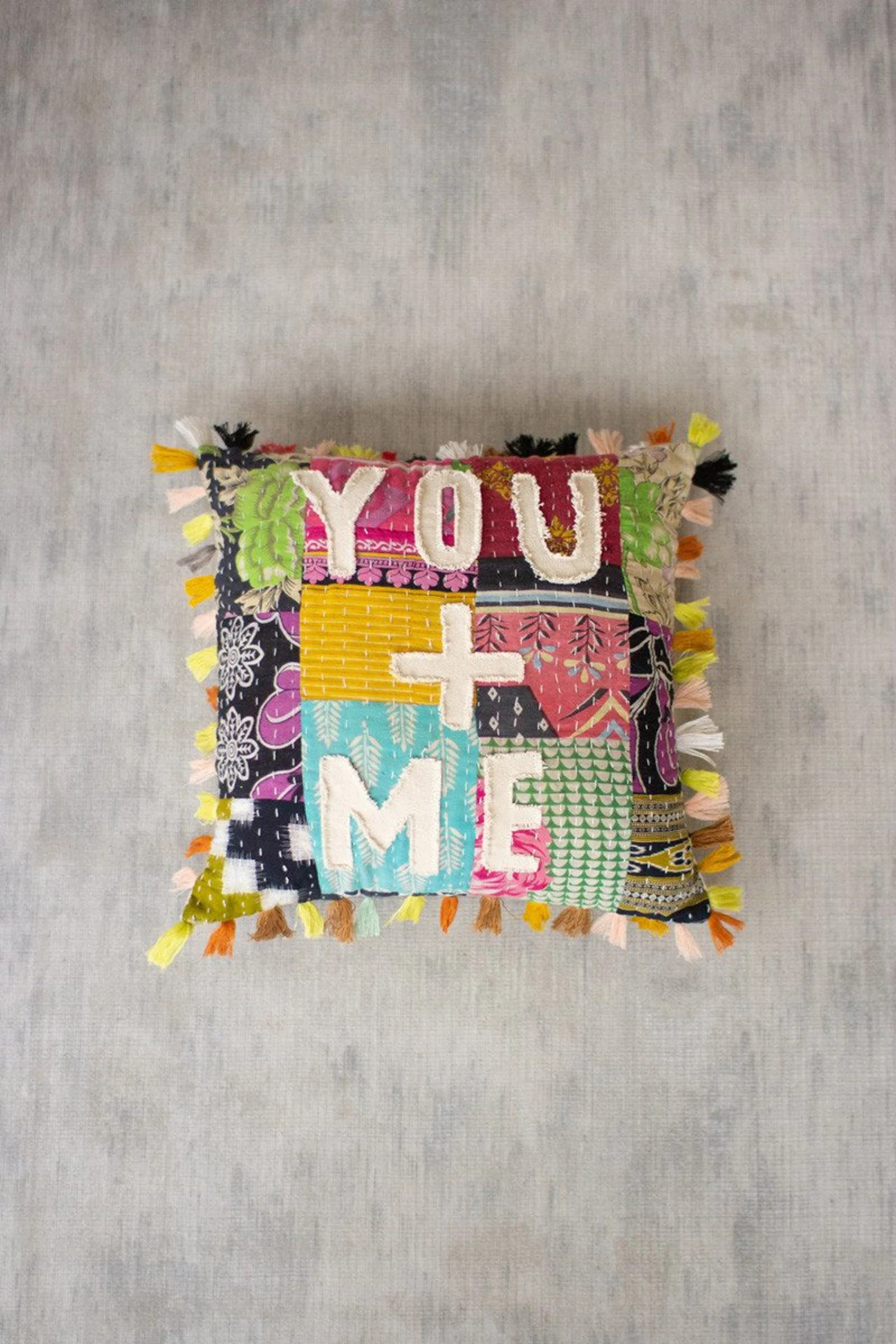 You + Me Kantha Pillow | Etsy (US)