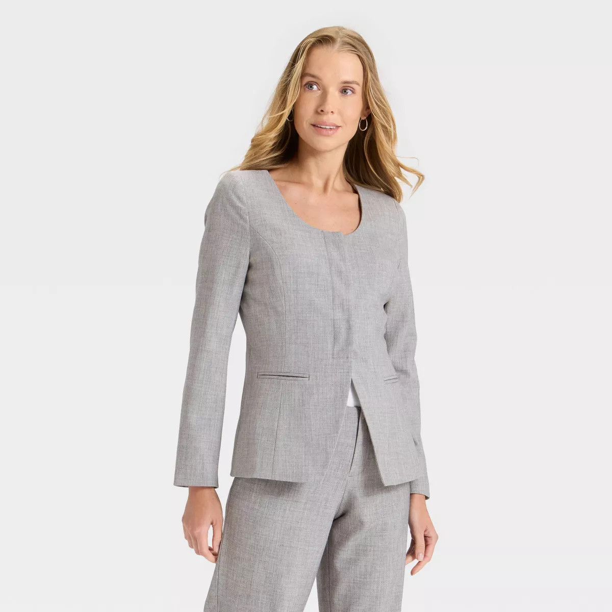 Women's Collarless Blazer - A New Day™ Gray | Target
