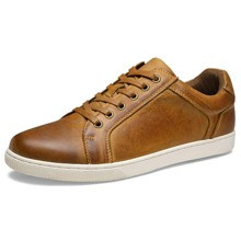 SHOESMALL Mens Sneakers Leather Casual Shoes for Men | SHEIN