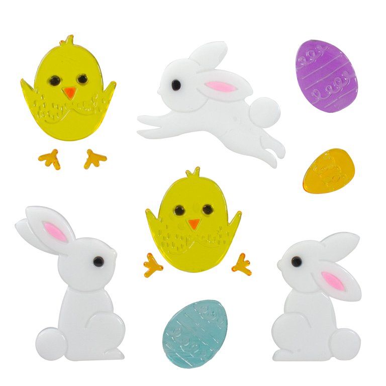 Bunnies and Chicks Easter Spring Gel Window Clings | Walmart (US)