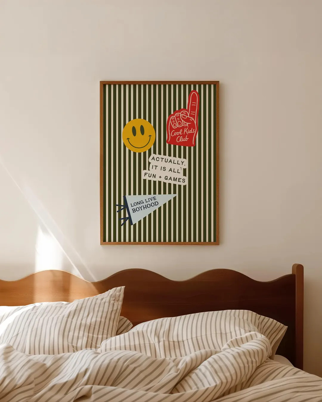 Boys Room Decor: Vintage Stripe Collage Print, Kids Room Wall Art (Digital Download Vertical) | Etsy (US)