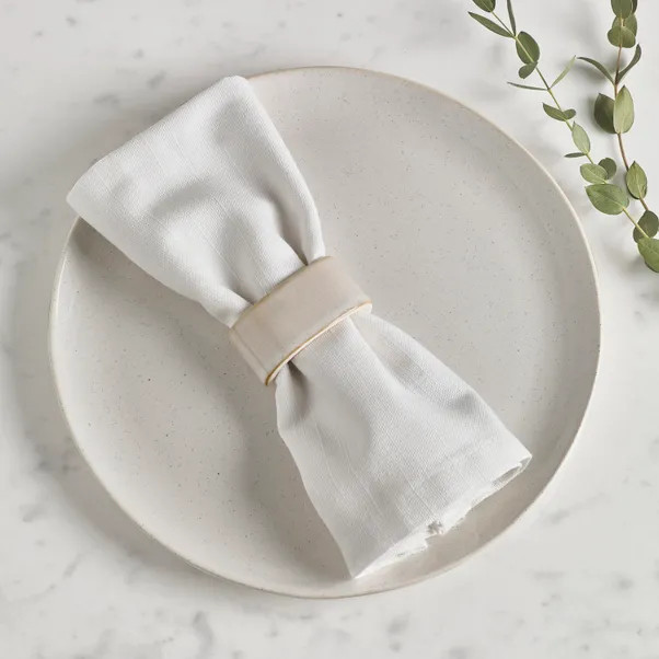 Amalfi Set of 2 White Napkin Rings | Dunelm