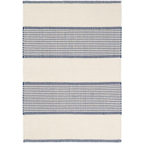 La Mirada Striped Handmade Flatweave Cotton Ivory/Blue Area Rug | Wayfair North America