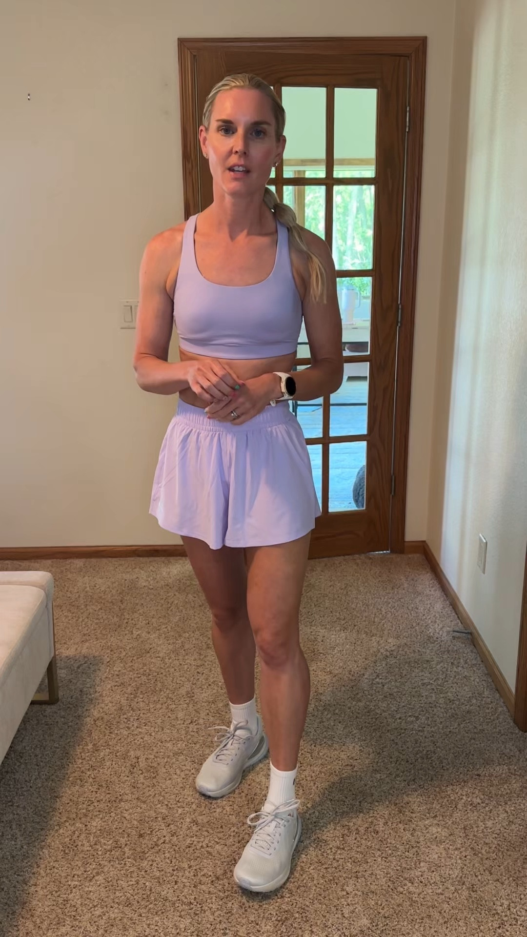 Cute, Matching Outfit for the 5K 🏃🏼‍♀️‍➡️

•Energy Bra, Evolve (XS)
•Pace Crush Short 2.5" (XS)
•Beyondfeel Running Shoe (tts)

I love this super cute matching outfit, and these lightweight, flowy shorts are perfect for running fast. 

@lululemon #ad #lululemoncreator