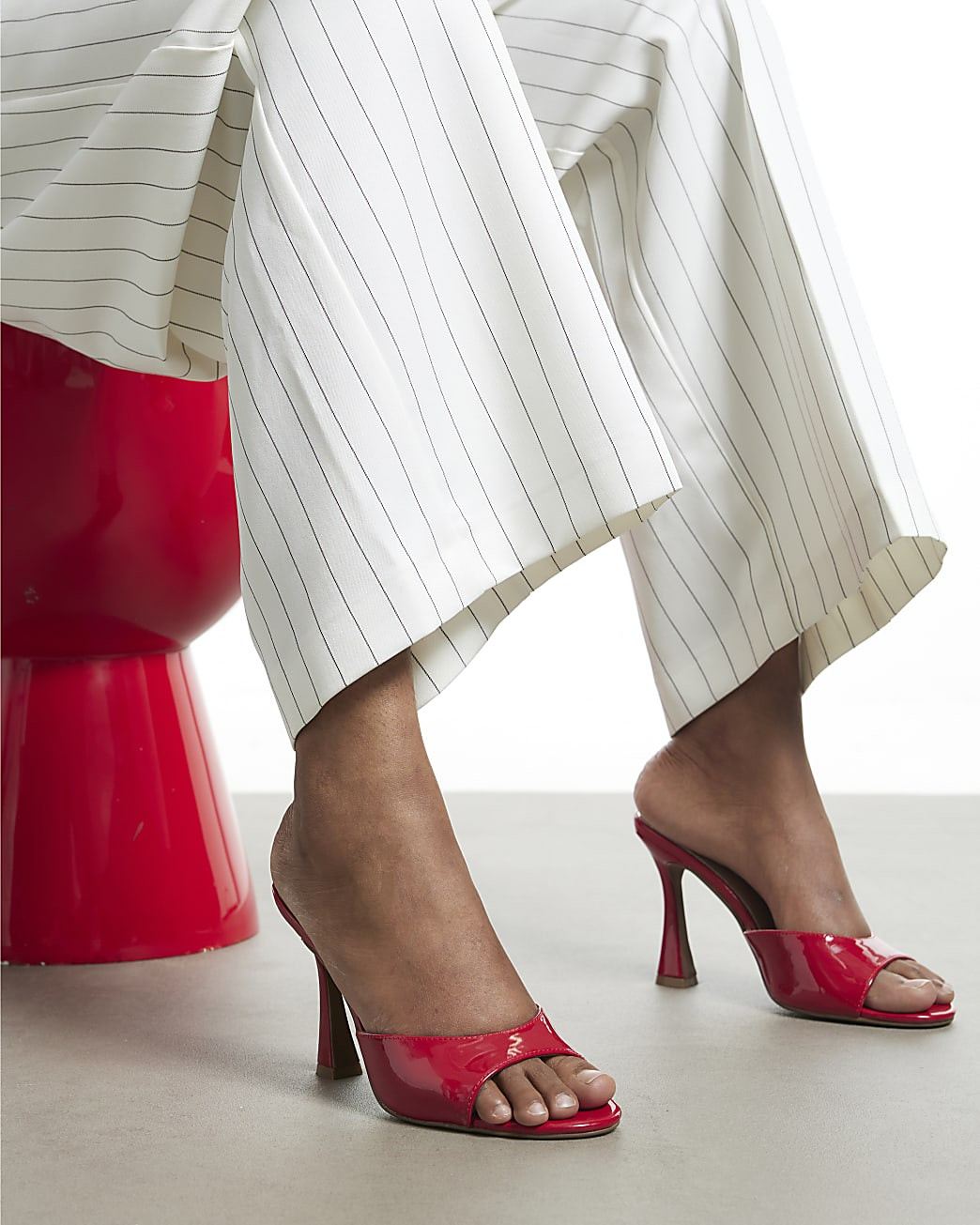 Red Mule Heeled Sandals | River Island UK & IE