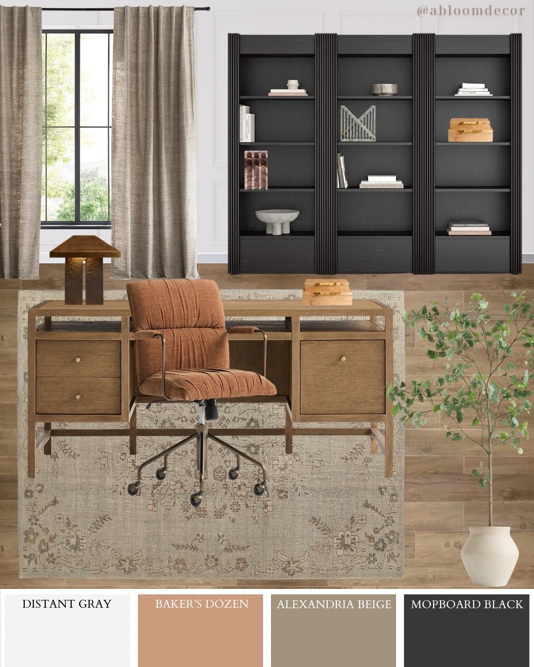 Sophisticated Black and Brown Home Office Collage

#LTKHome