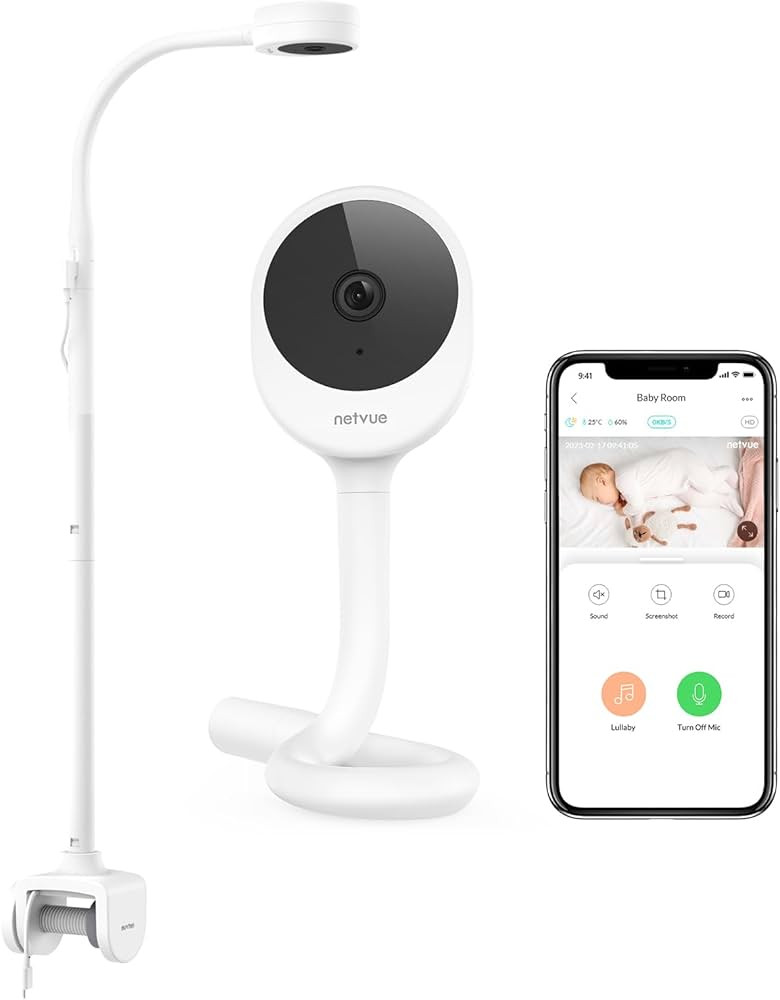 NETVUE Peekababy Baby Camera with Wireless Audio, Adjustable Crib Mount Monitor, Works via 2.4GHz... | Amazon (US)