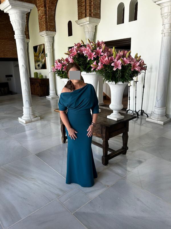 One-Shoulder Crepe Scuba Trumpet Gown | Nordstrom