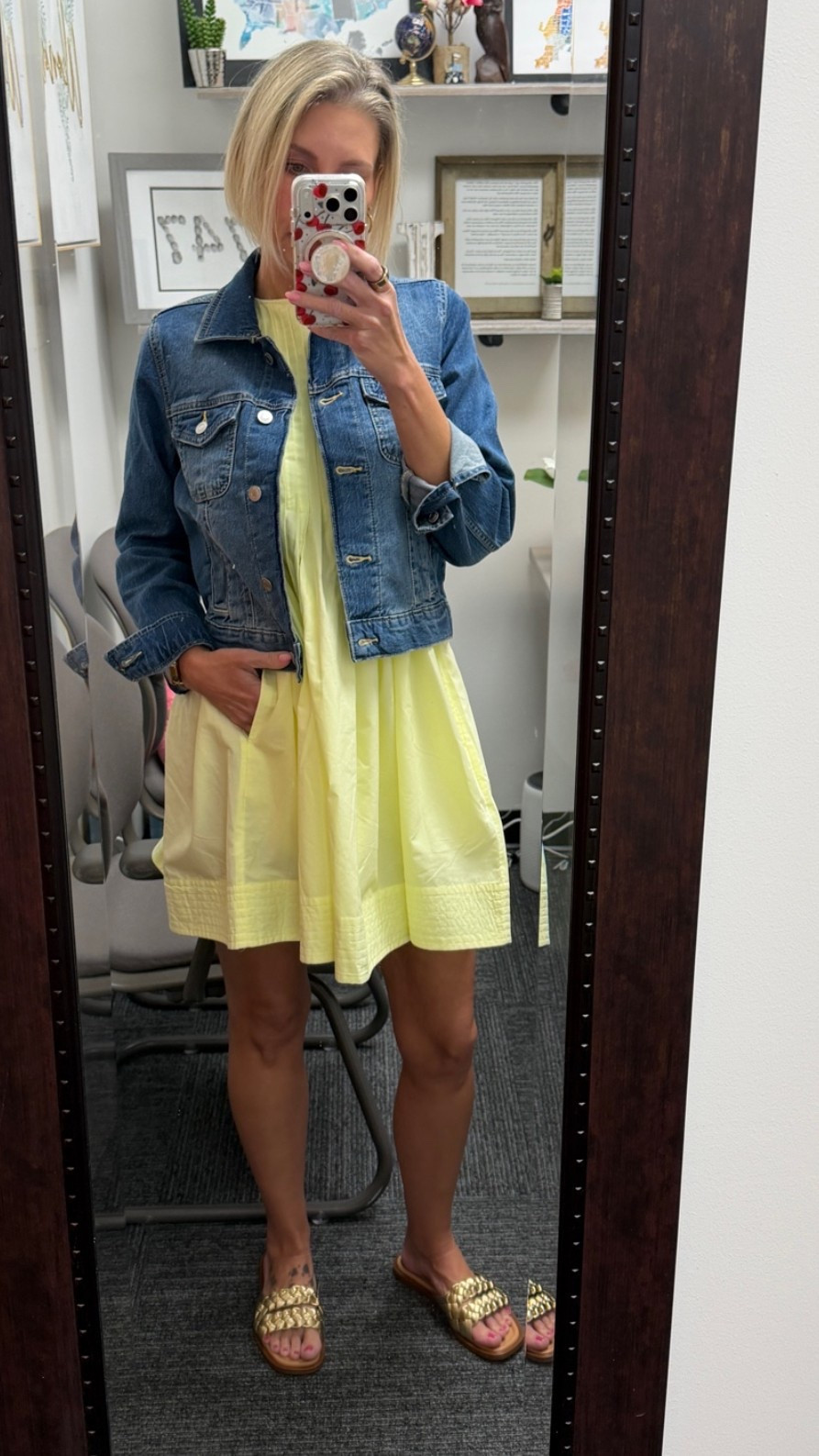 It’s babydoll dress season! 

Dress and denim jacket are both from Free Assembly at Walmart! I’m wearing an XS in both. 

My gold sandals are a new to me gifted item and I’m in love. They’re ethically sourced and made in Portugal. The gold braiding is gorgeous!!

#LTKootd #LTKOver40 #LTKgrwm