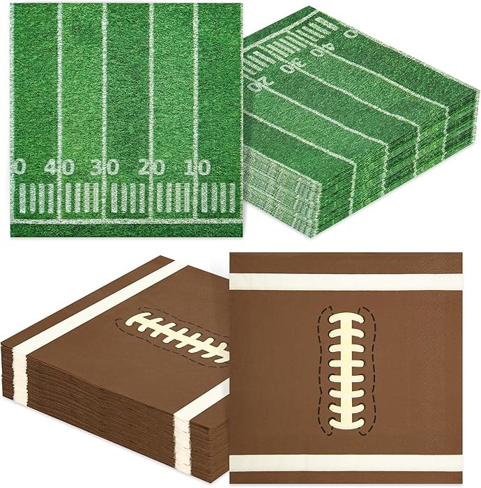 80 PCS Football Napkins, PureGuard Football Party Supplies 6.7 Inches Cocktail Napkins Paper Disp... | Amazon (US)