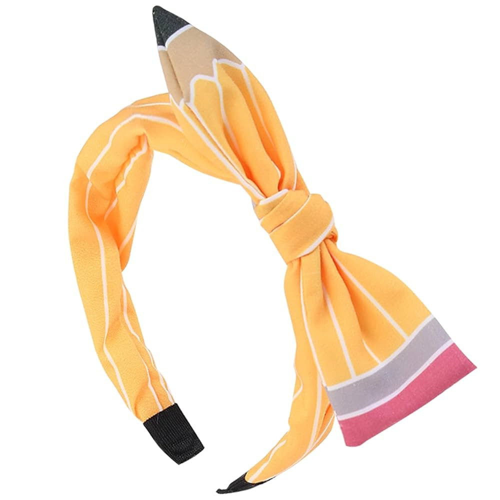 Totelux Back to School Pencil Headband Bow Hair Band Yellow Hair Accessories for Women Girls Teac... | Amazon (US)