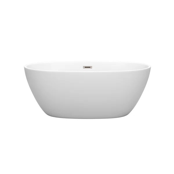 Juno 59'' x 32'' Freestanding Soaking Acrylic Bathtub | Wayfair North America