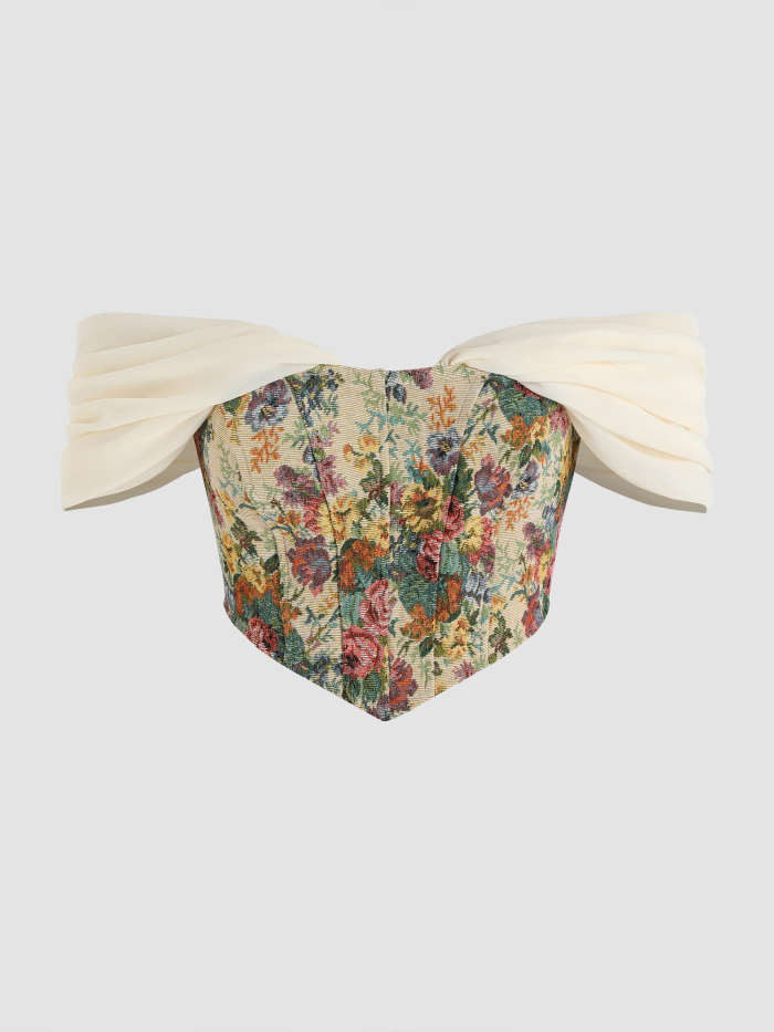 Floral Off Shoulder Corset Top | Cider
