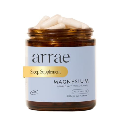 Arrae Magnesium Supplement, Magnesium Glycinate, Citrate & L-threonate, 250 mg, Support Mood, Sleep, Nerves, and Muscles,90 Capsules | Amazon (US)