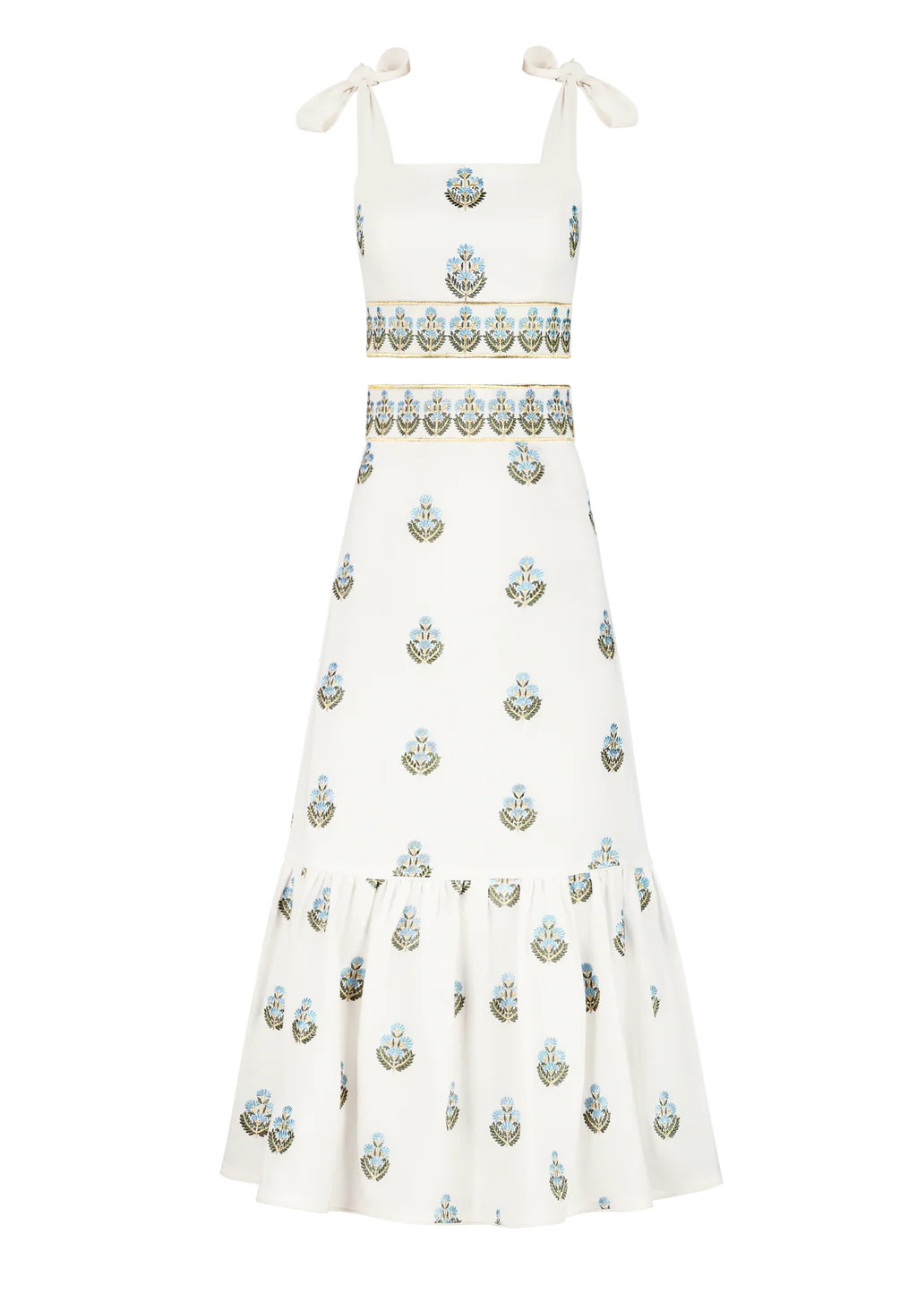 OTM Exclusive: Begum Set in Off-White & Blue | Over The Moon