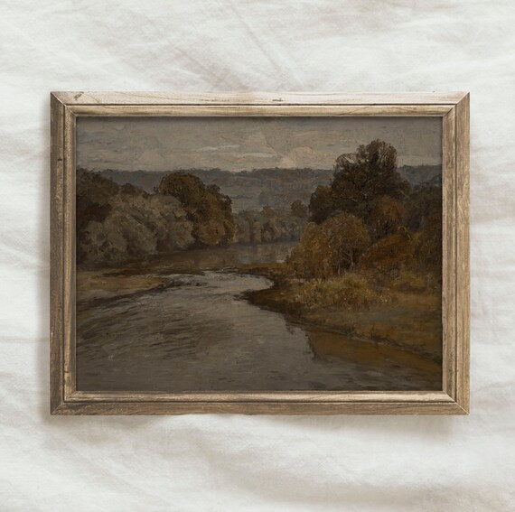 Vintage Moody Neutral Landscape PRINTABLE / Rustic Scenery Art - Etsy | Etsy (US)