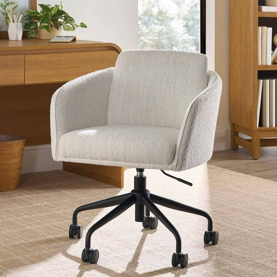 Better Homes & Gardens Juliet Office Chair, Ivory Boucle and Matte Black | Walmart (US)