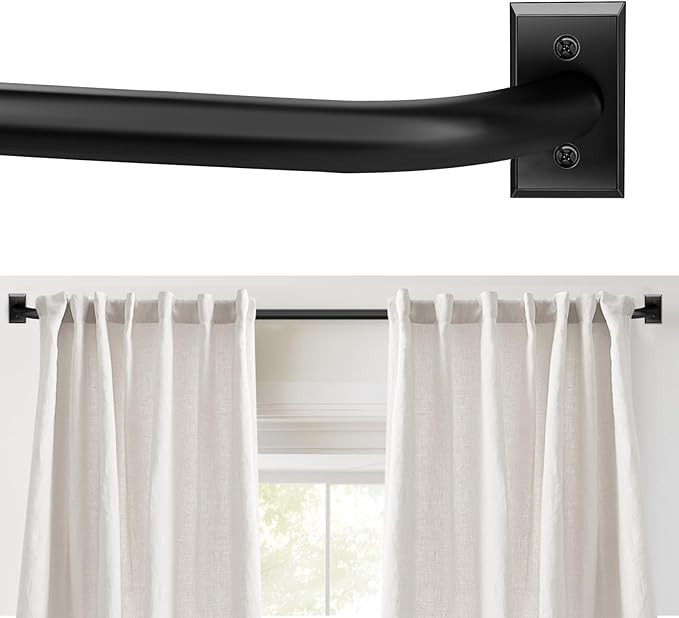 Blackout Curtain Rod, Adjustable Extra Long Curtain Rod for Windows 66 to 184 Inches(5.5-15.3Ft),... | Amazon (US)