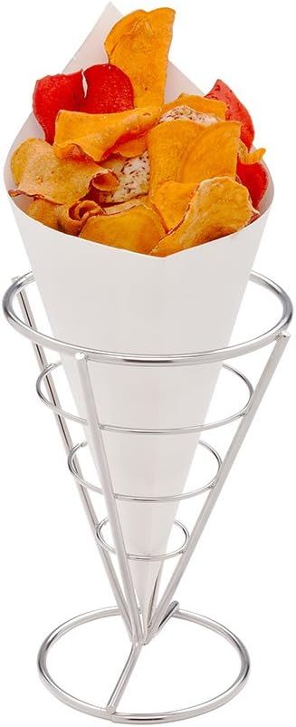 Conetek 10-Inch Eco-Friendly White Finger Food Cones: Perfect for Appetizers - Food-Safe Paper Co... | Amazon (US)