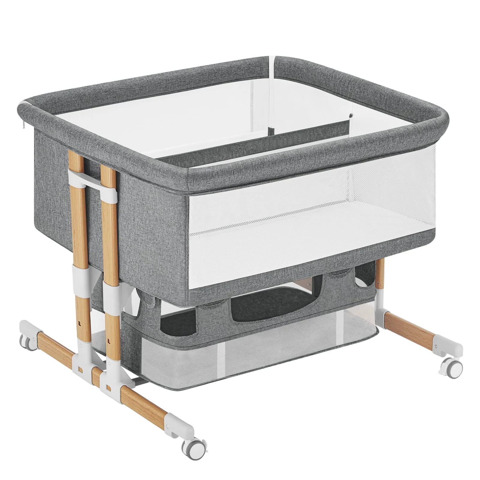 HARPPA Bassinet for Twins, Height Adjustable, Easy Folding, Gray | Walmart (US)