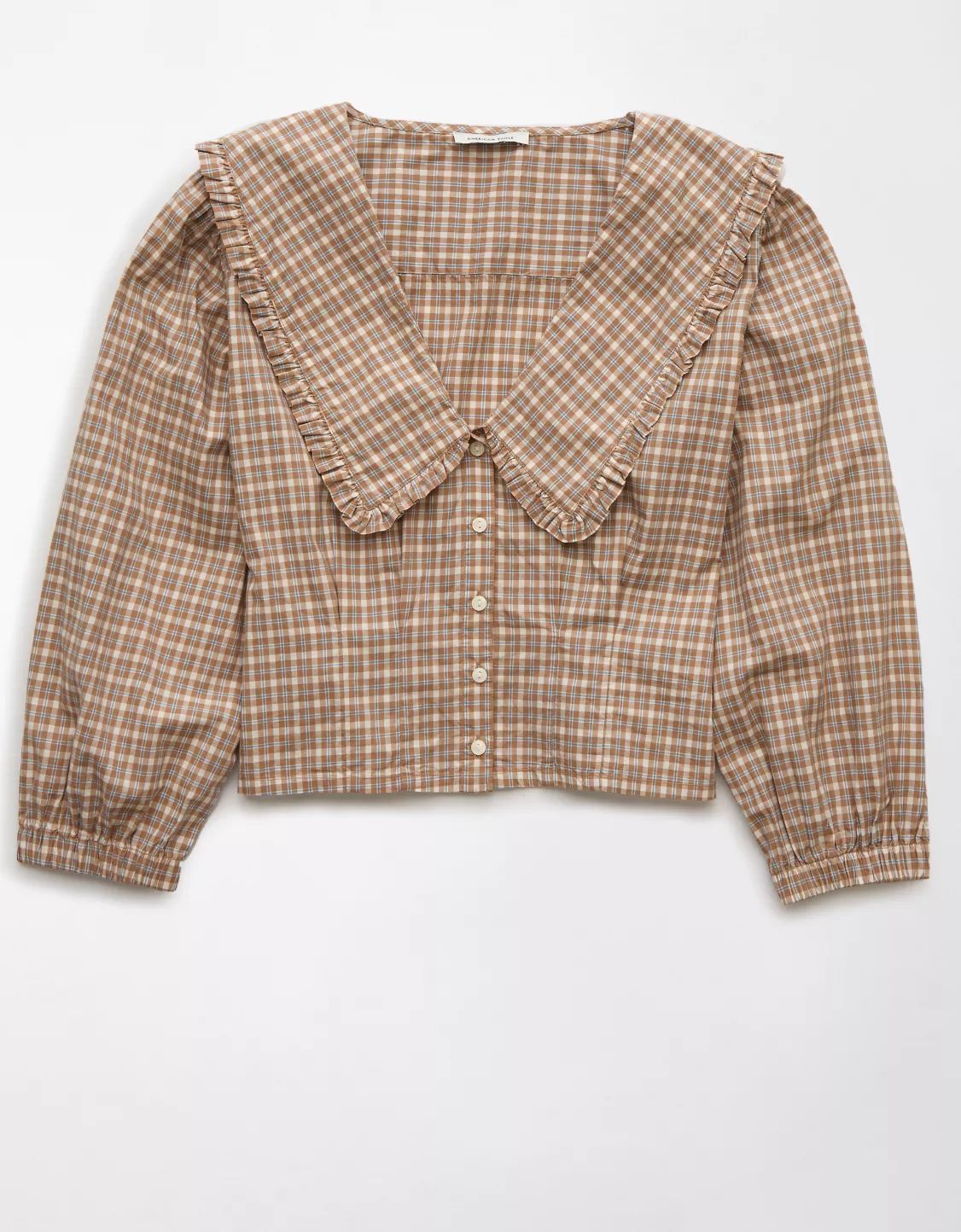 AE Oversized Collared Button-Up Shirt | American Eagle Outfitters (US & CA)