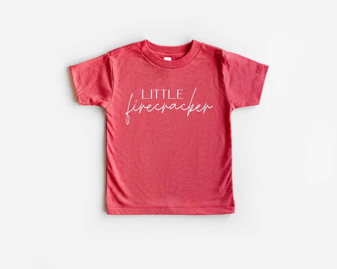 Little Firecracker 4th of July Kids Tee | Freedom Fireworks Stars & Stripes | Modern Kids Clothes... | Etsy (US)