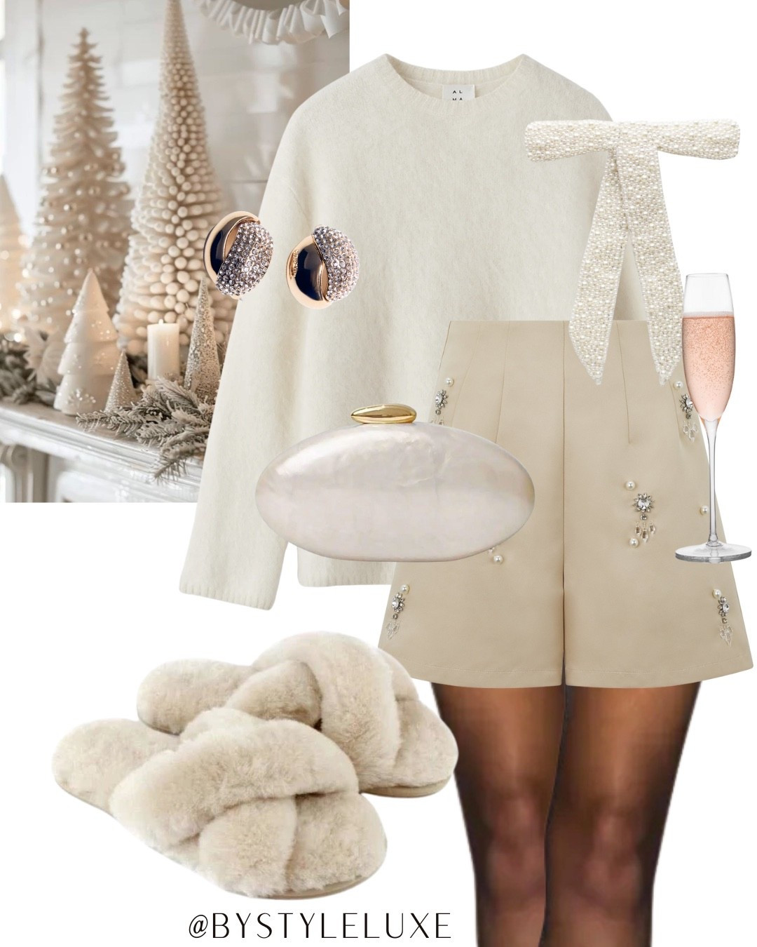 CHRISTMAS AT HOME - styling these crystal tailored shorts with a cosy jumper for a winter white look 

#partywear #sequin #christmasoutfit

#LTKfestive #LTKwinter #LTKpartywear