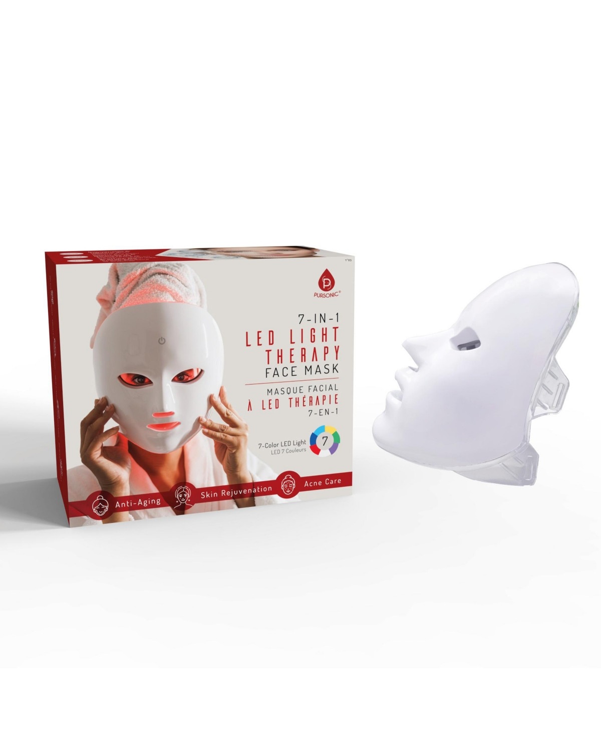 7-in-1 Led Light Therapy Face Mask Advanced Skincare at Home - White | Macy's