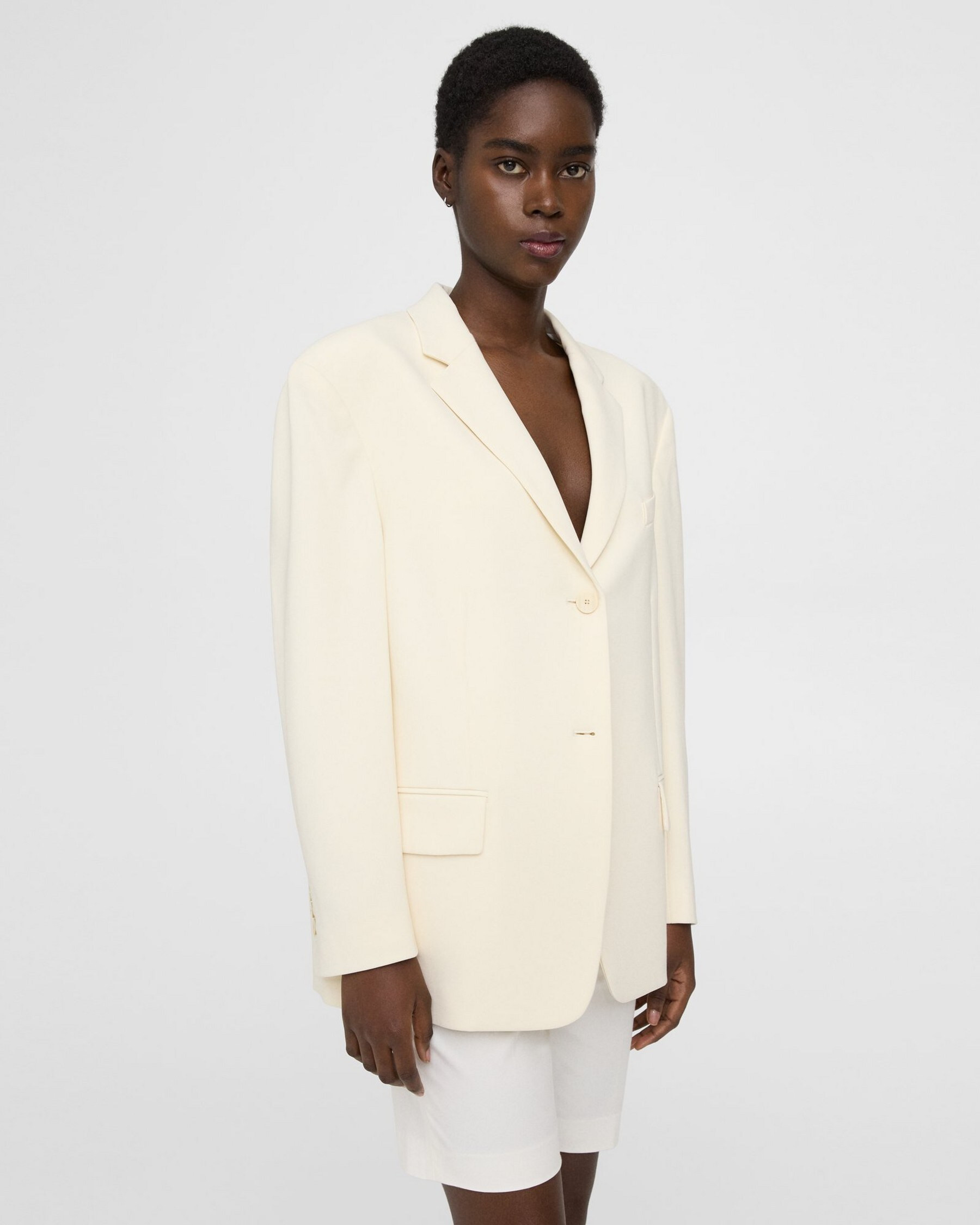 White Admiral Crepe Oversized Blazer | Theory | Theory UK