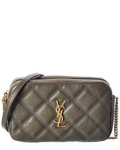 Saint Laurent Becky Double Zip Quilted Leather Pouch | Gilt