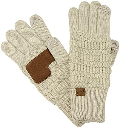 C.C Unisex Cable Knit Winter Warm Anti-Slip Touchscreen Texting Gloves | Amazon (US)
