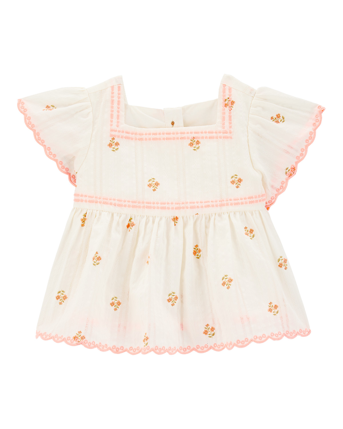 Baby Flutter Sleeve Seersucker Top - Cream | Carter's Inc