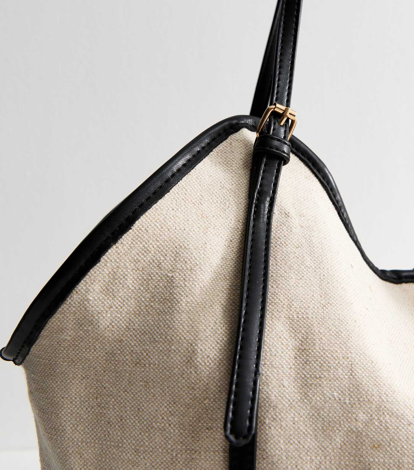 Stone Faux Leather Trim Canvas Tote Bag and Pouch Duo | New Look | New Look (UK)