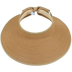 Simplicity Women's UPF 50+ Wide Brim Roll-up Straw Sun Hat Sun Visor | Amazon (US)