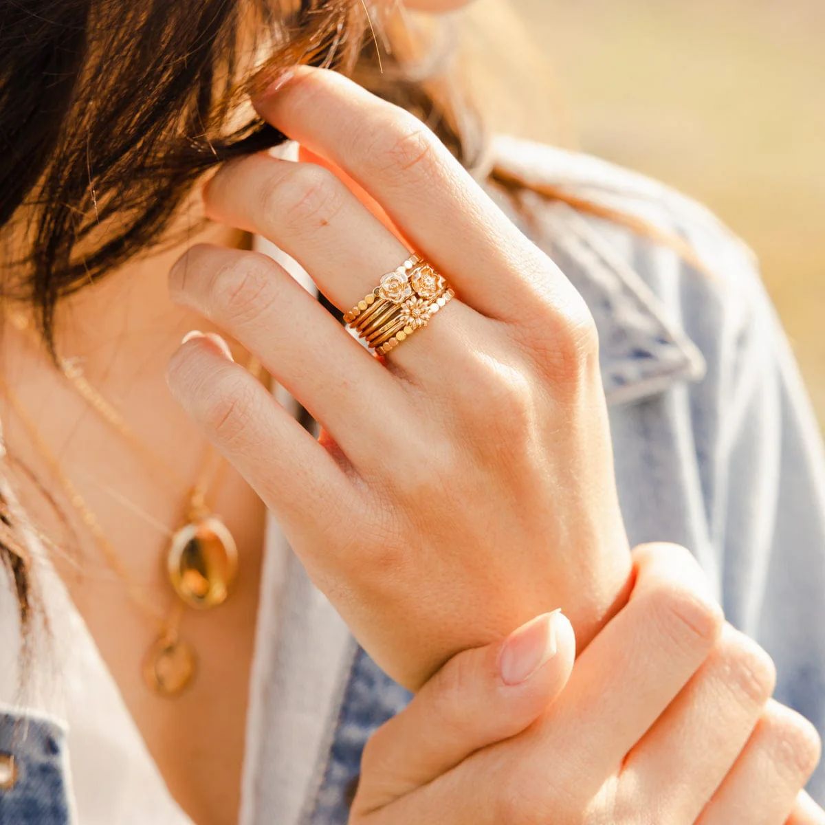 June Birth Flower Ring | Gold Vermeil | Birth Flower Ring | Made by Mary (US)