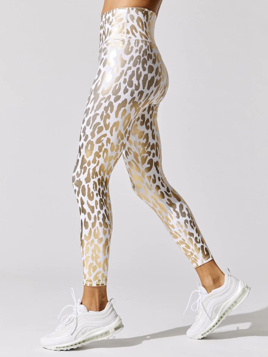 Metallic Leopard High Rise 7/8 Legging | Carbon38
