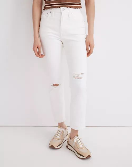 The Perfect Vintage Crop Jean in Tile White: Knee-Rip Edition | Madewell