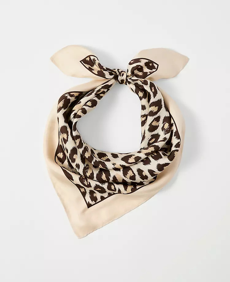 Animal Print Silk Scarf | Ann Taylor