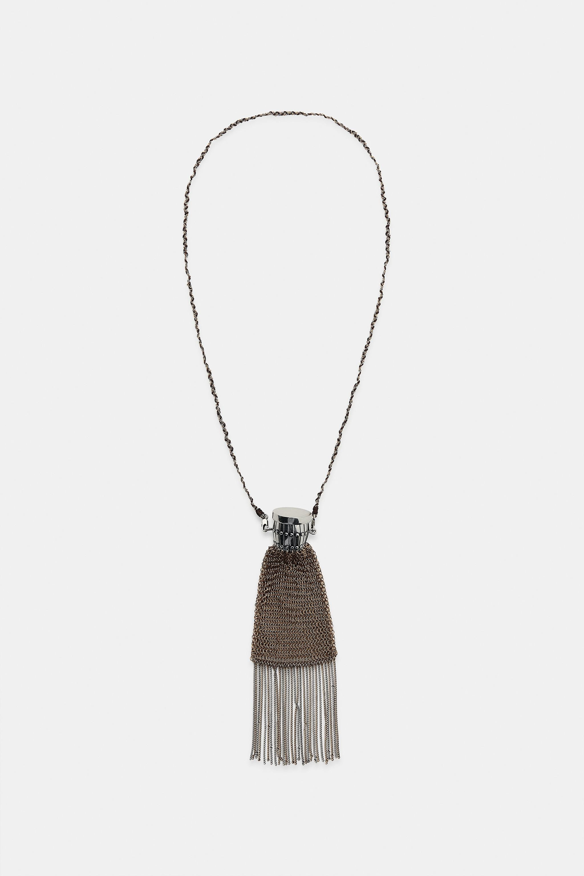 COMBINATION FRINGED BAG NECKLACE | Zara US