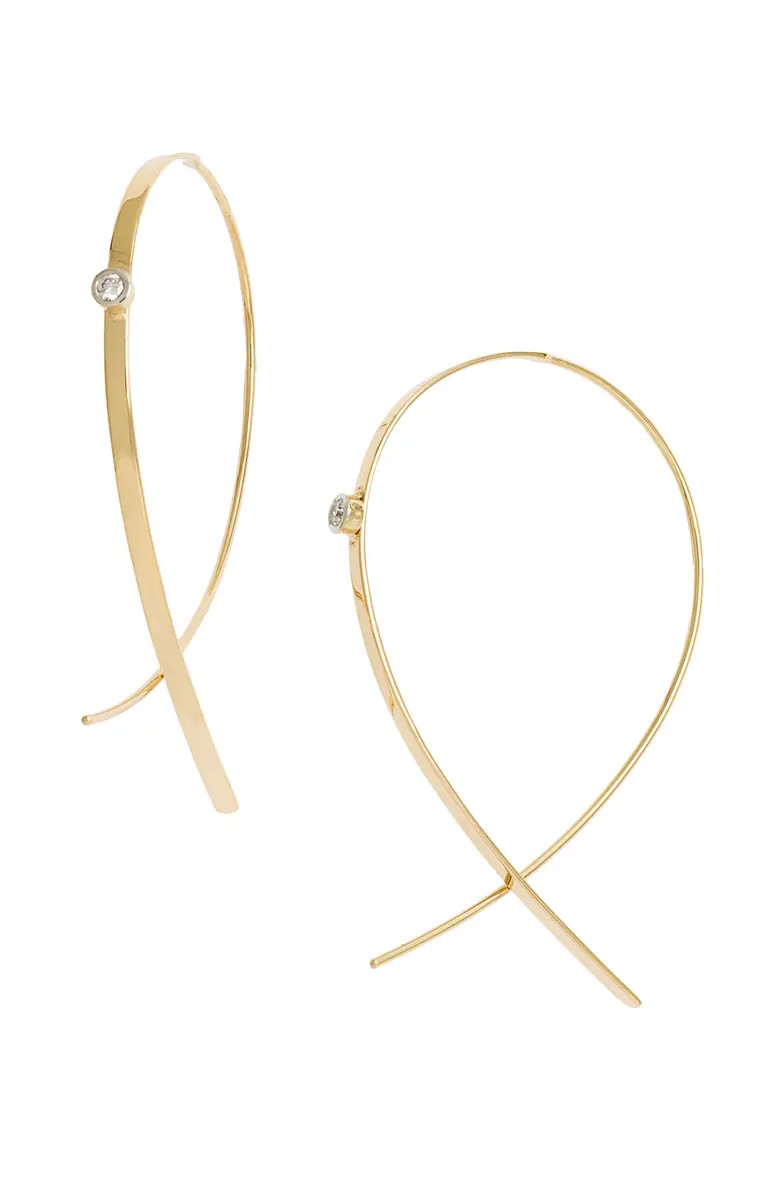 'Small Upside Down' Diamond Hoop Earrings | Nordstrom
