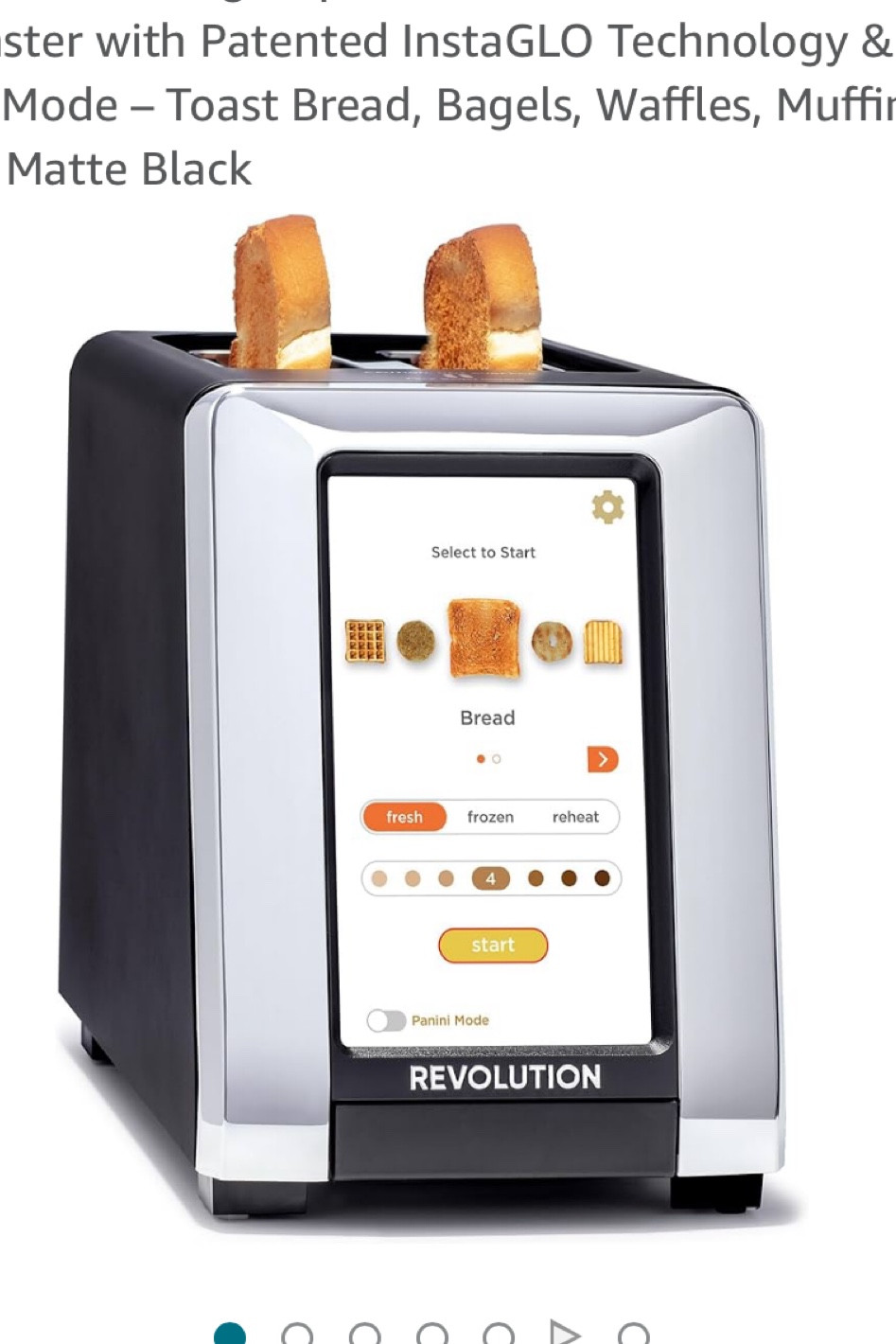 Touch screen toaster 