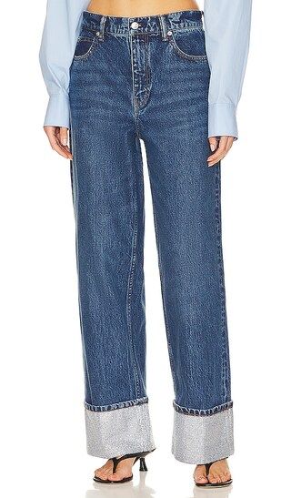 Wide Jean Crystal Cuff in Deep Blue | Revolve Clothing (Global)