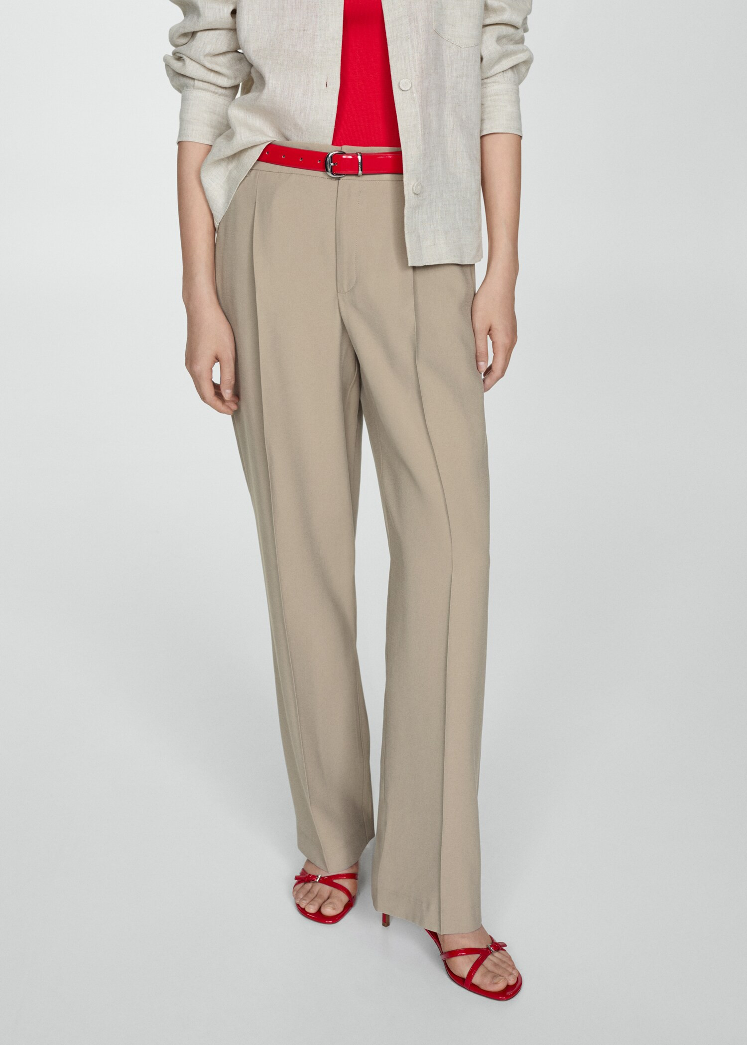 Straight-fit pleated trousers - Women | MANGO United Kingdom | MANGO (UK)